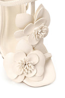 Kadın Krem Bilekten Tokalı İnce Yüksek Topuklu Sandalet | Derimod