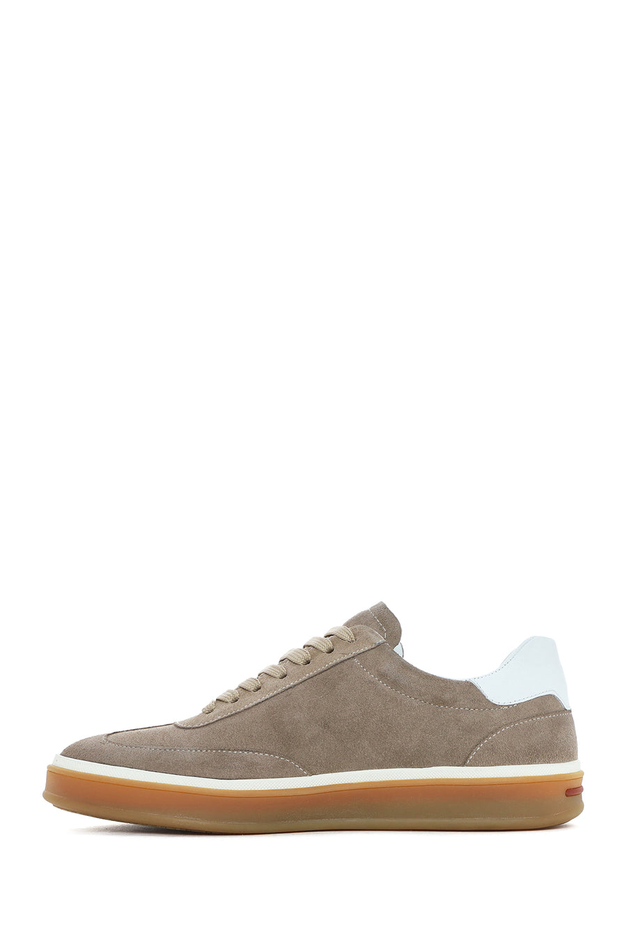 Men's Beige Lace-Up Suede Leather Sneaker