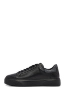 Erkek Siyah Bağcıklı Kalın Tabanlı Deri Sneaker | Derimod