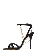Woman Black Ankle-Strap Buckled High Thin-Heel Sandal | Derimod