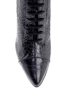 Women's Crocodile Patterned Thin Heeled Boots | Derimod
