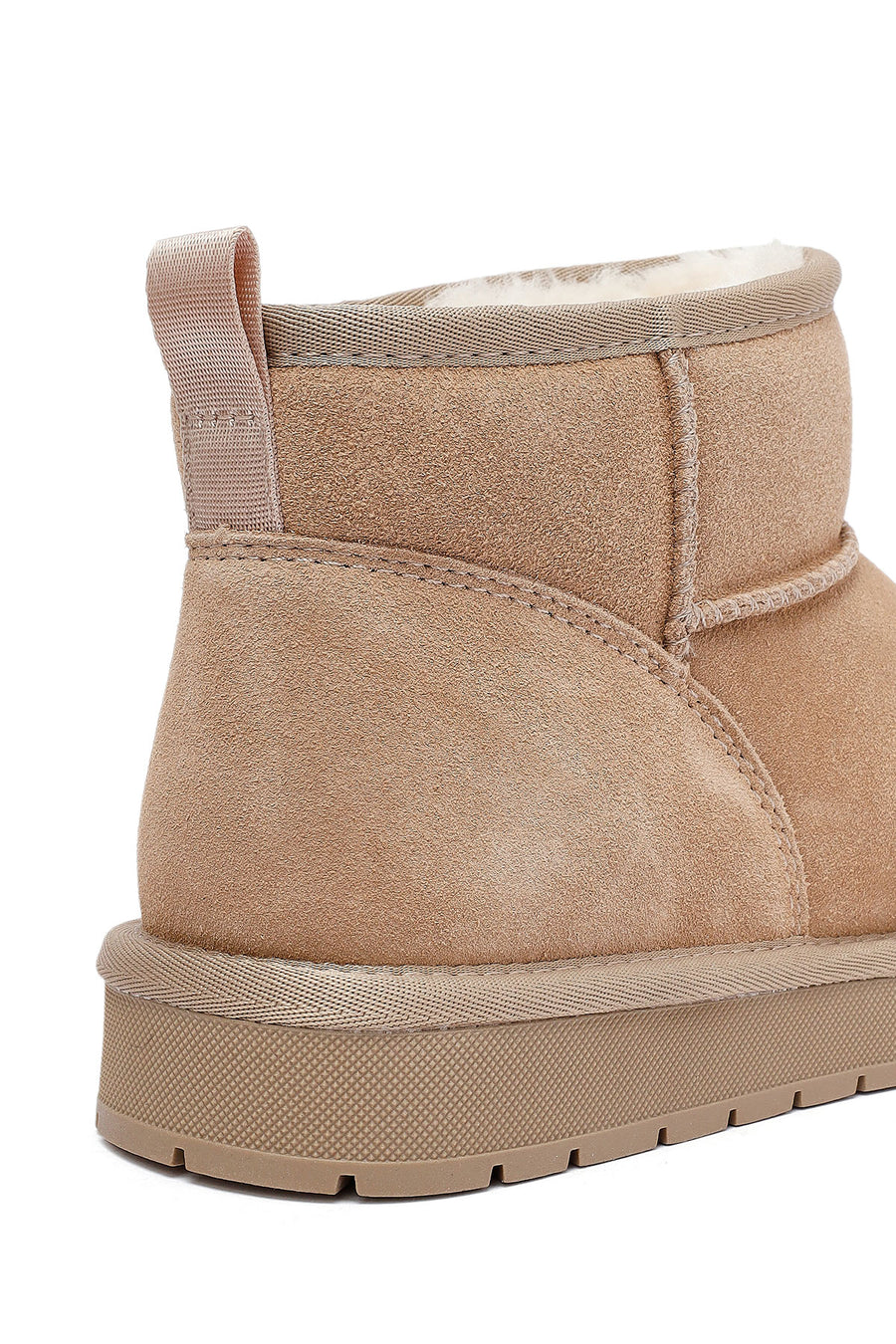 Woman Beige Fur Suede Teddy Boots