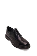 Male Black Lace-Up Thick-Soled Leather Casual Shoes | Derimod