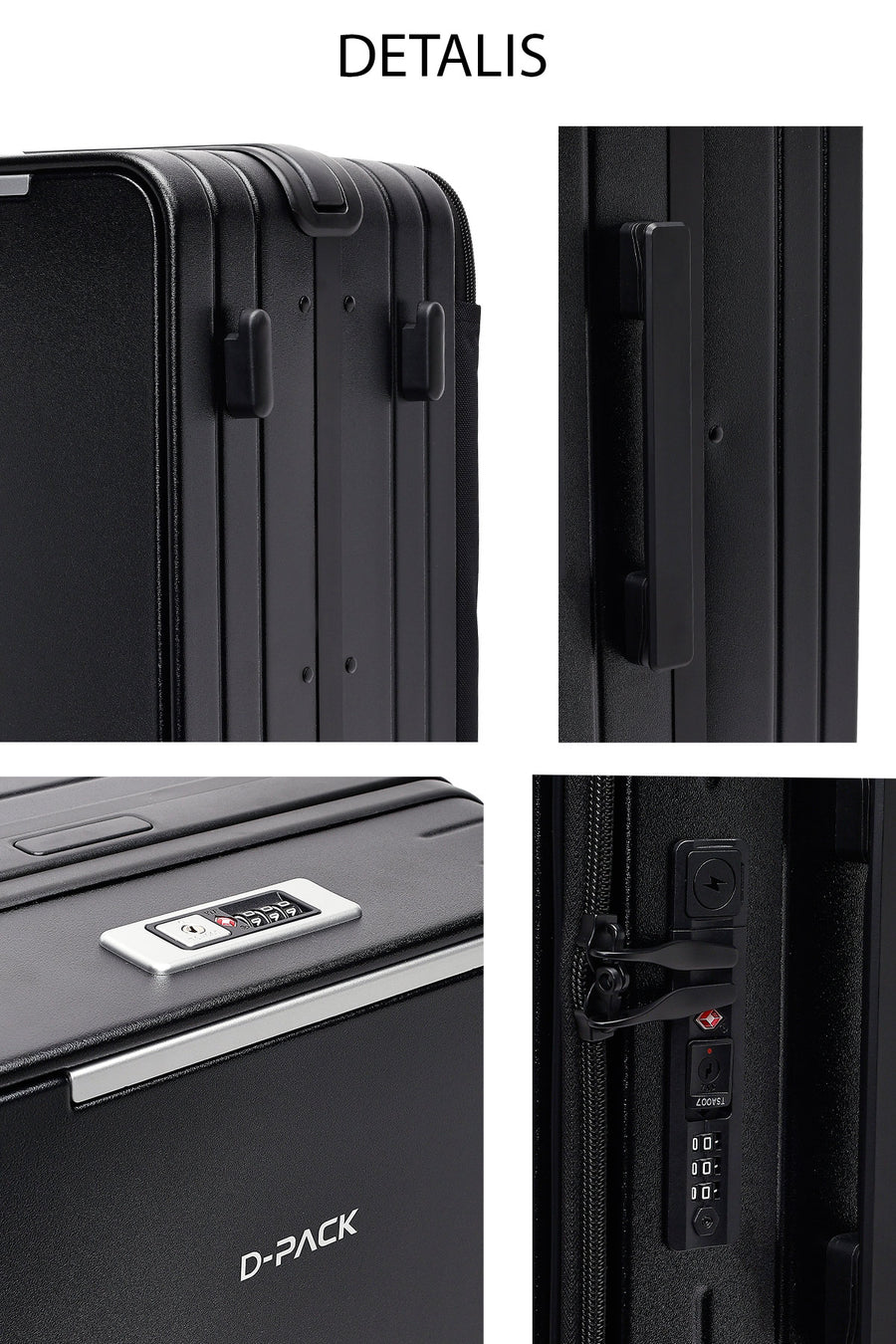 D-Pack Unisex Black Cabin Size Suitcase