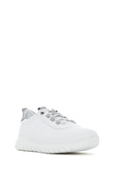 Women's White Lace-Up Leather Sneaker | Derimod