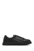 Kadın Siyah Bağcıklı Deri Sneaker | Derimod