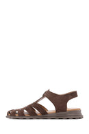Women's Mink Ankle Strap Suede Leather Sandals | Derimod