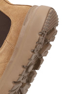 Male Camel Thick-Soled Suede Chelsea Boots | Derimod