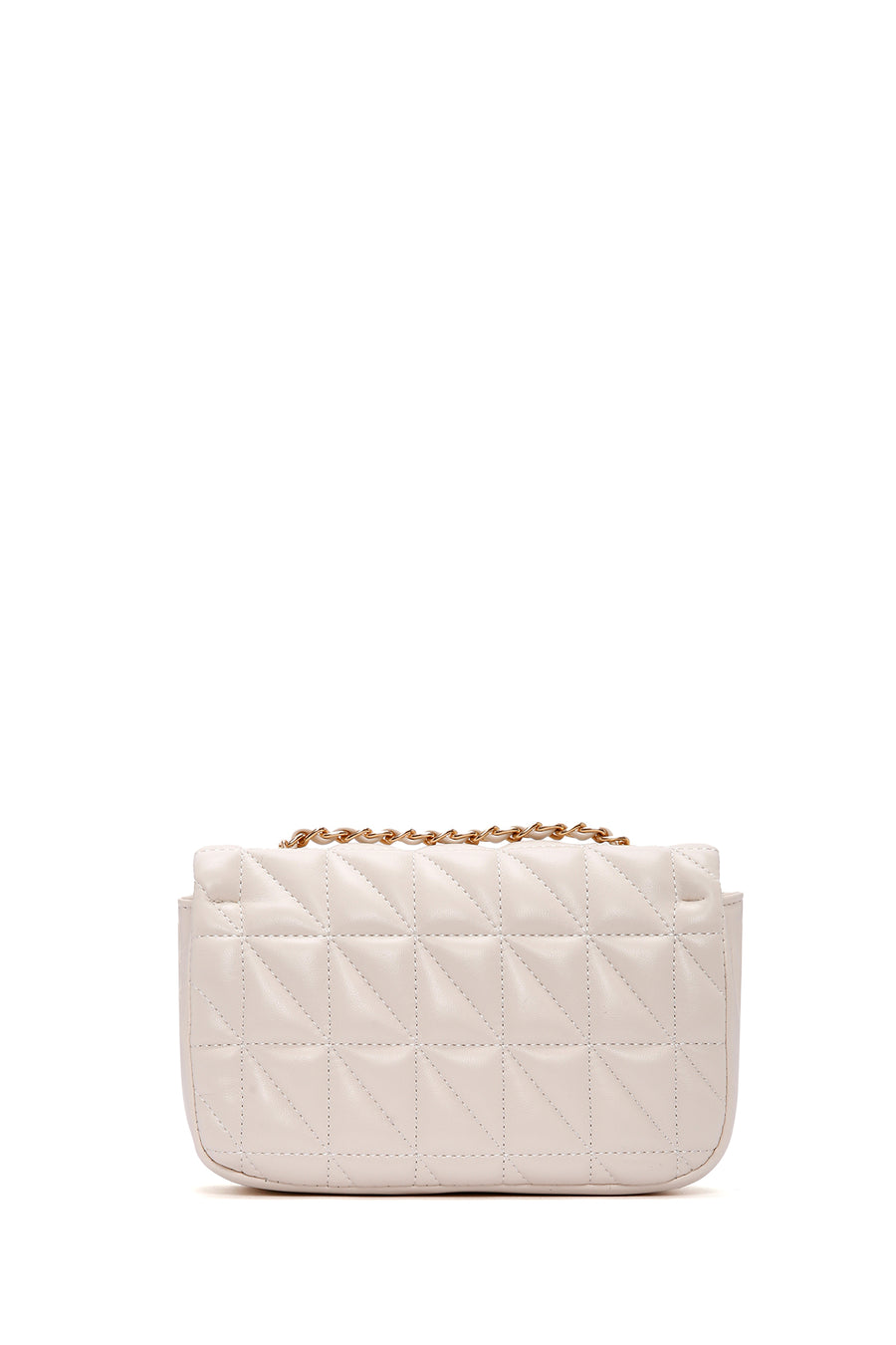 Women's Cream Long Strap Quilted Crossbody Bag