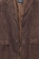 Rodrygo Men's Brown Blazer Suede Leather Jacket | Derimod