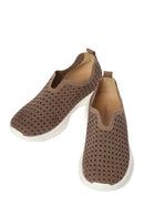 Woman Mink Patterned Suede Comfort Shoes | Derimod