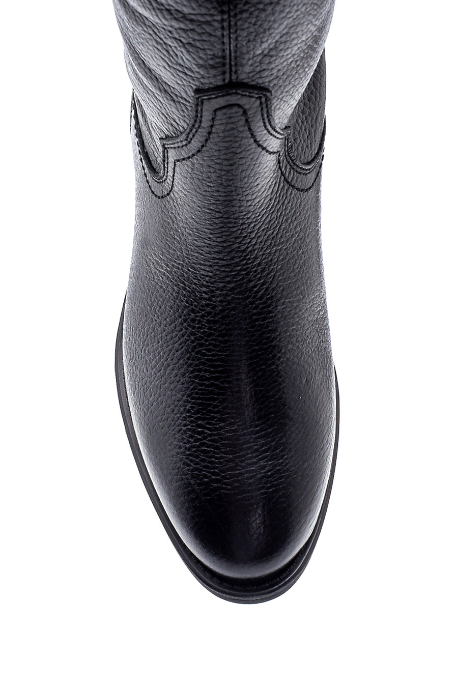 Women's Leather Cowboy Heeled Boots