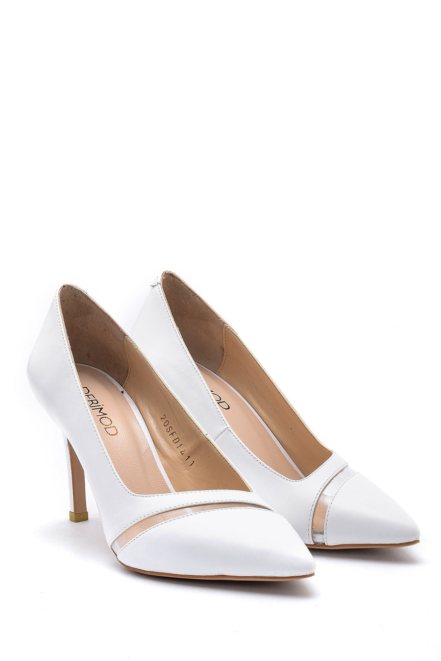Women's Transparent Detailed Leather Stiletto