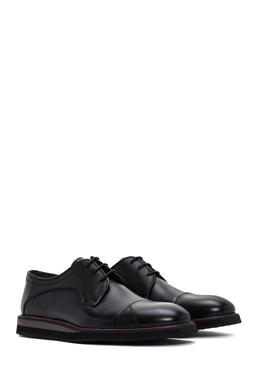 Men's Black Lace-up Leather Casual Shoes