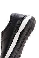 Men's Black Lace-Up Leather Casual Sneaker | Derimod