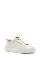 Men's White Lace-up Leather Sneaker | Derimod