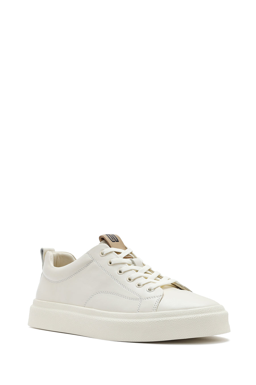 Men's White Lace-up Leather Sneaker