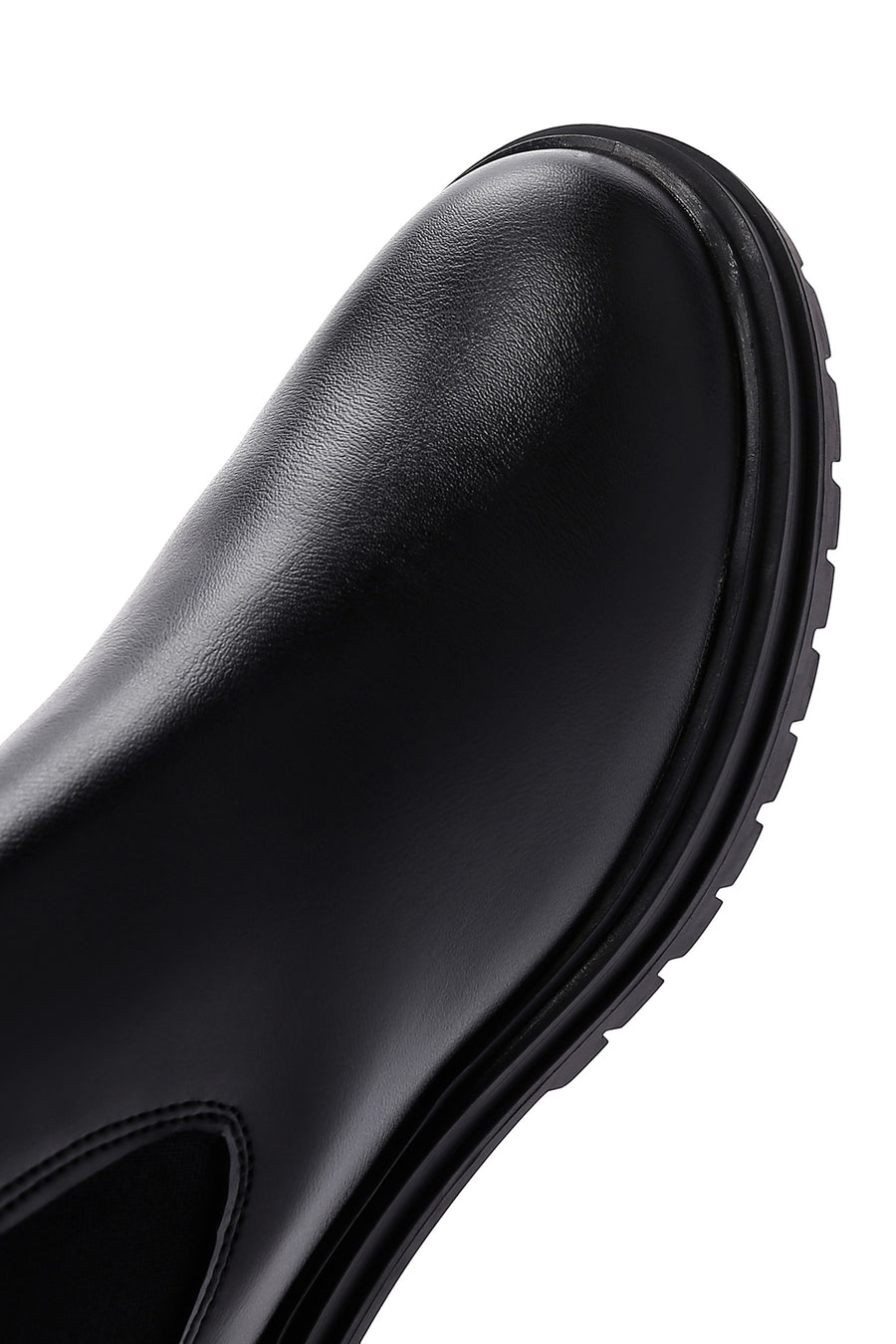 Women's Black Thick Soled Zippered Casual Boots