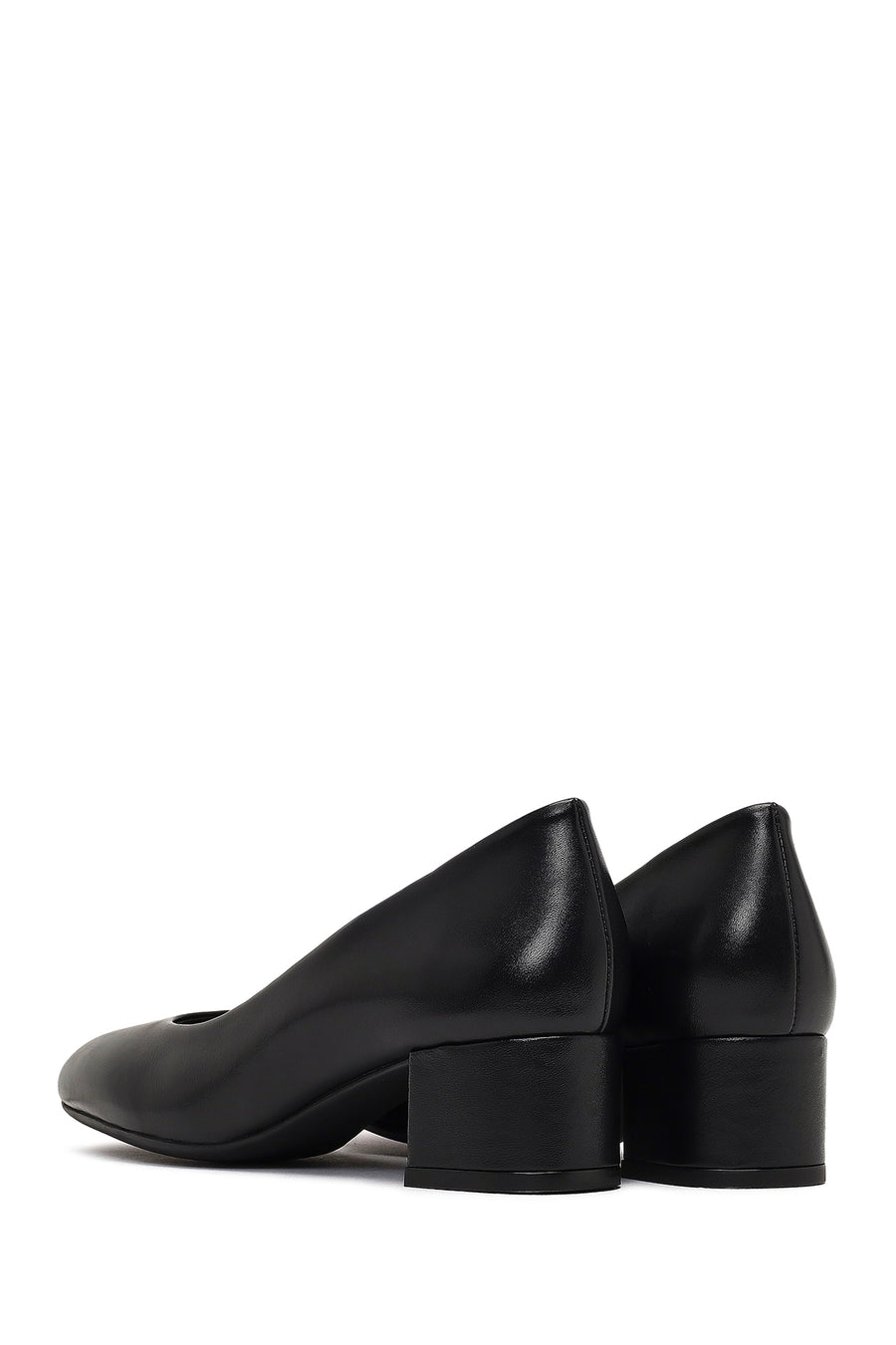 Derimod Flex Women Black Thick Heeled Leather Shoe
