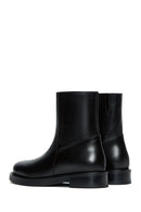 Women's Black Zippered Leather Boots | Derimod