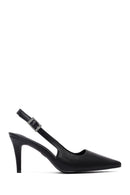 Woman Black Open-Back Thin High Heel | Derimod
