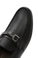 Erkek Siyah Baskılı Deri Casual Loafer | Derimod
