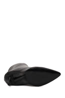 Woman Black Zip Closure High Thin Heeled Boots | Derimod