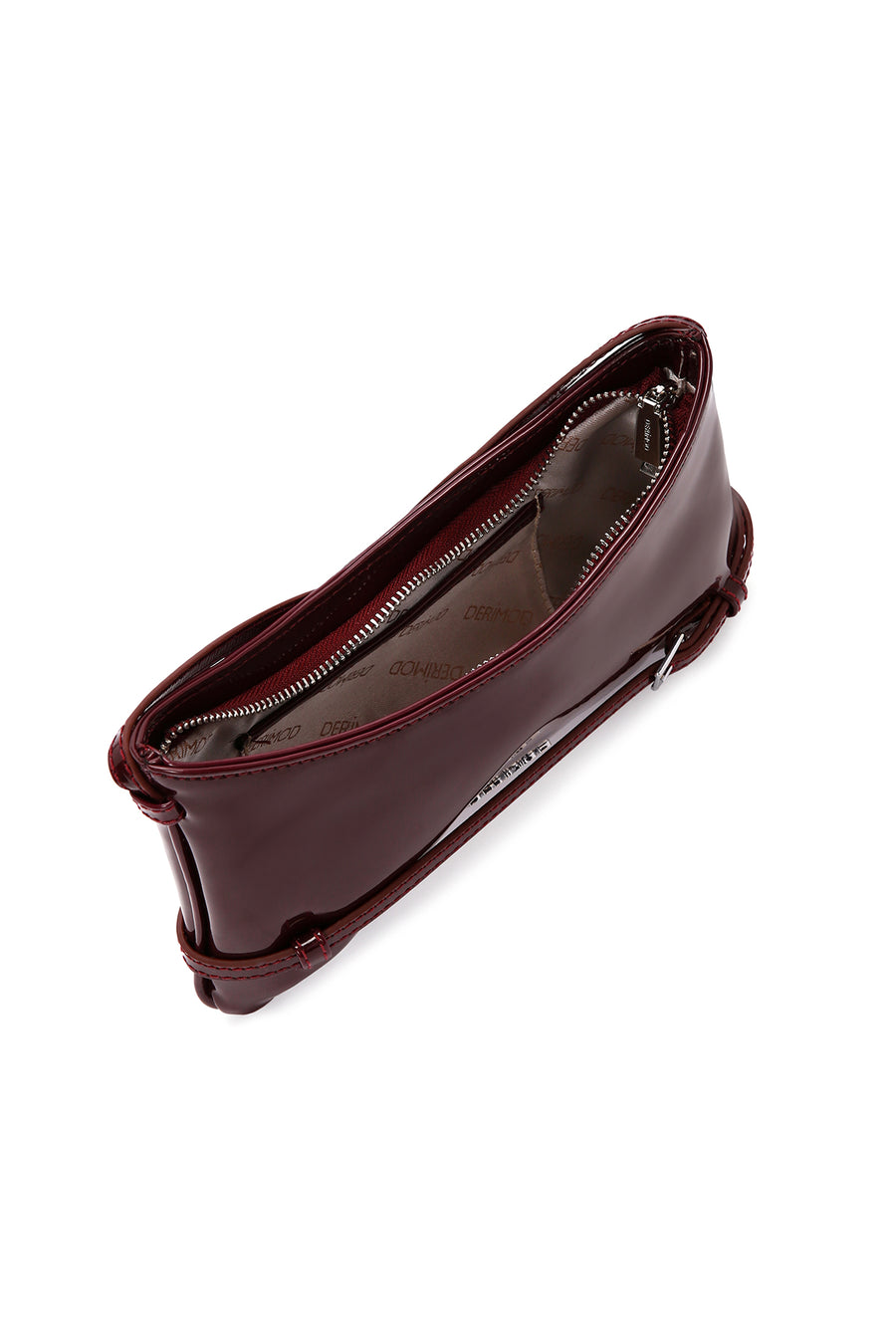 Women's Claret Red Patent Leather Shoulder Bag