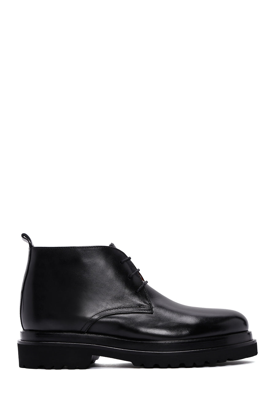 Men's Black Thick Soled Leather Boots 23WFD615718 | Derimod