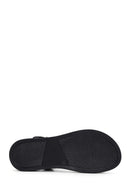 Women's Black Ankle Strap Leather Sandals | Derimod