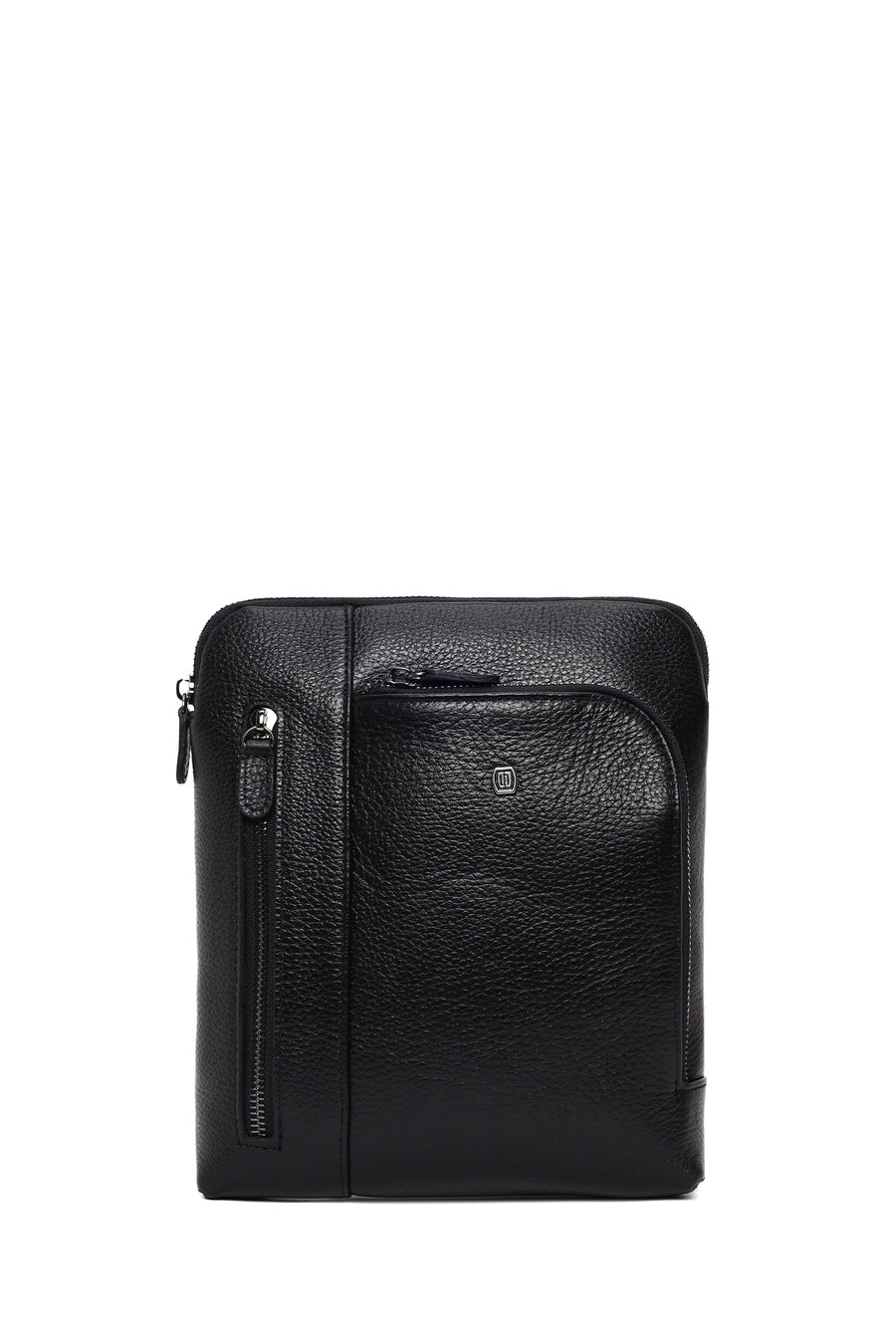 Male Black Leather Crossbody Bag