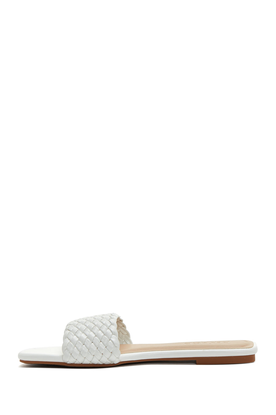 Women's White Braided Flat Slippers