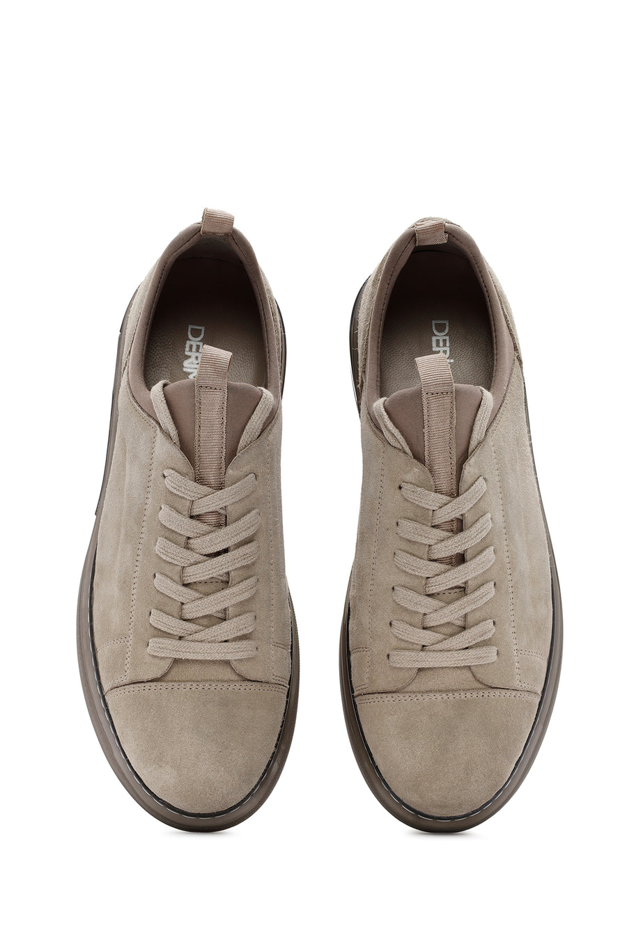 Men's Beige Lace-Up Suede Leather Sneaker