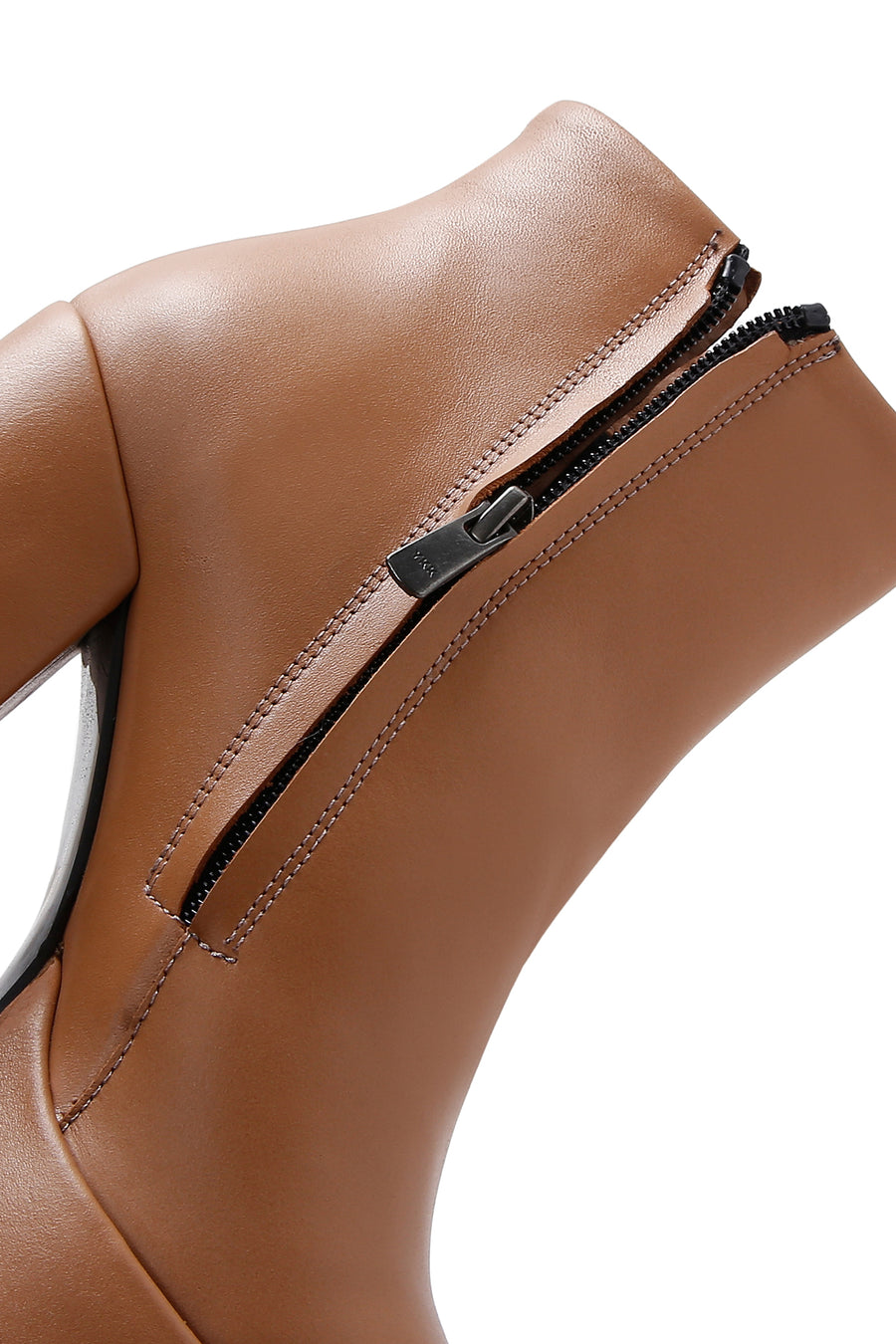 Women's Tan Leather Platform High Heel Boots