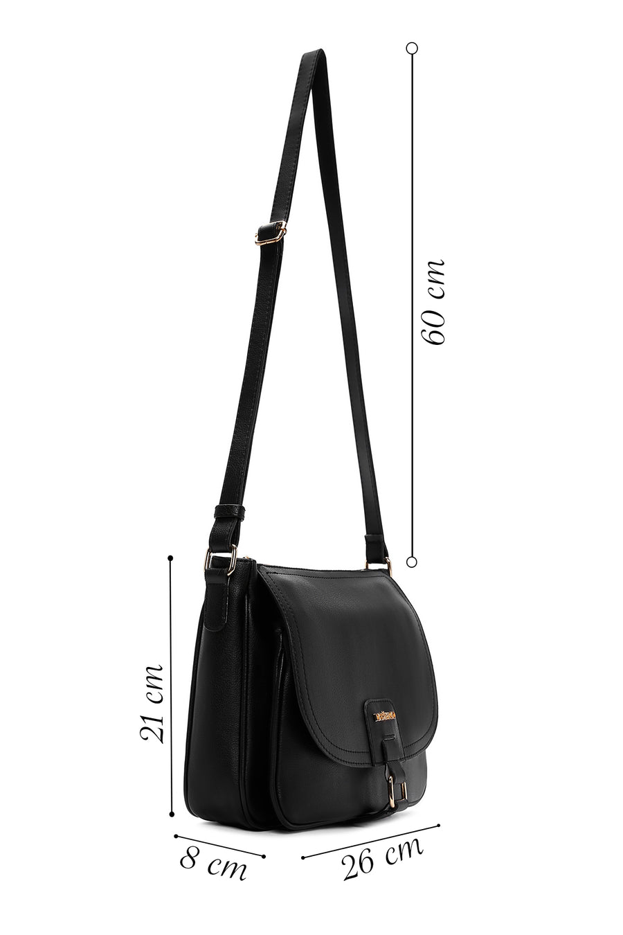 Women's Black Long Strap Crossbody Bag