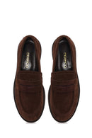 Kadın Kahverengi Süet Deri Maskülen Loafer | Derimod