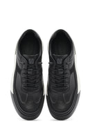 Male Black Lace-Up Leather Sneaker | Derimod