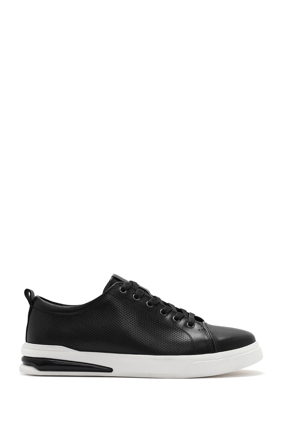 Erkek Siyah Bağcıklı Deri Sneaker 26SFD692518 | Derimod