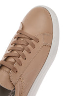 Women's Beige Lace-up Thick-Sole Leather Sneaker | Derimod