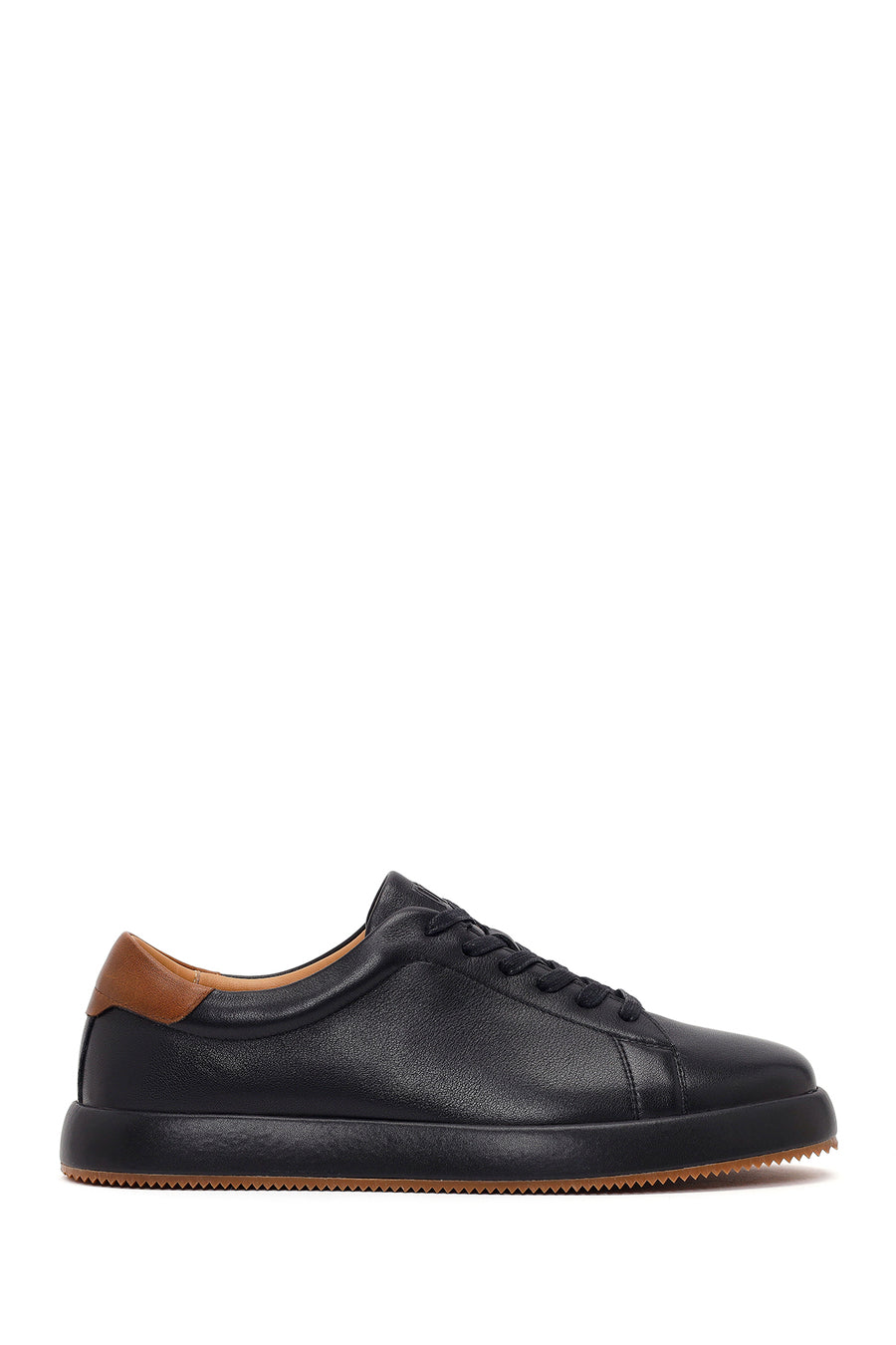 Erkek Siyah Bağcıklı Deri Sneaker 26SFD696918 | Derimod