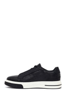 Erkek Siyah Bağcıklı Kalın Tabanlı Deri Sneaker | Derimod