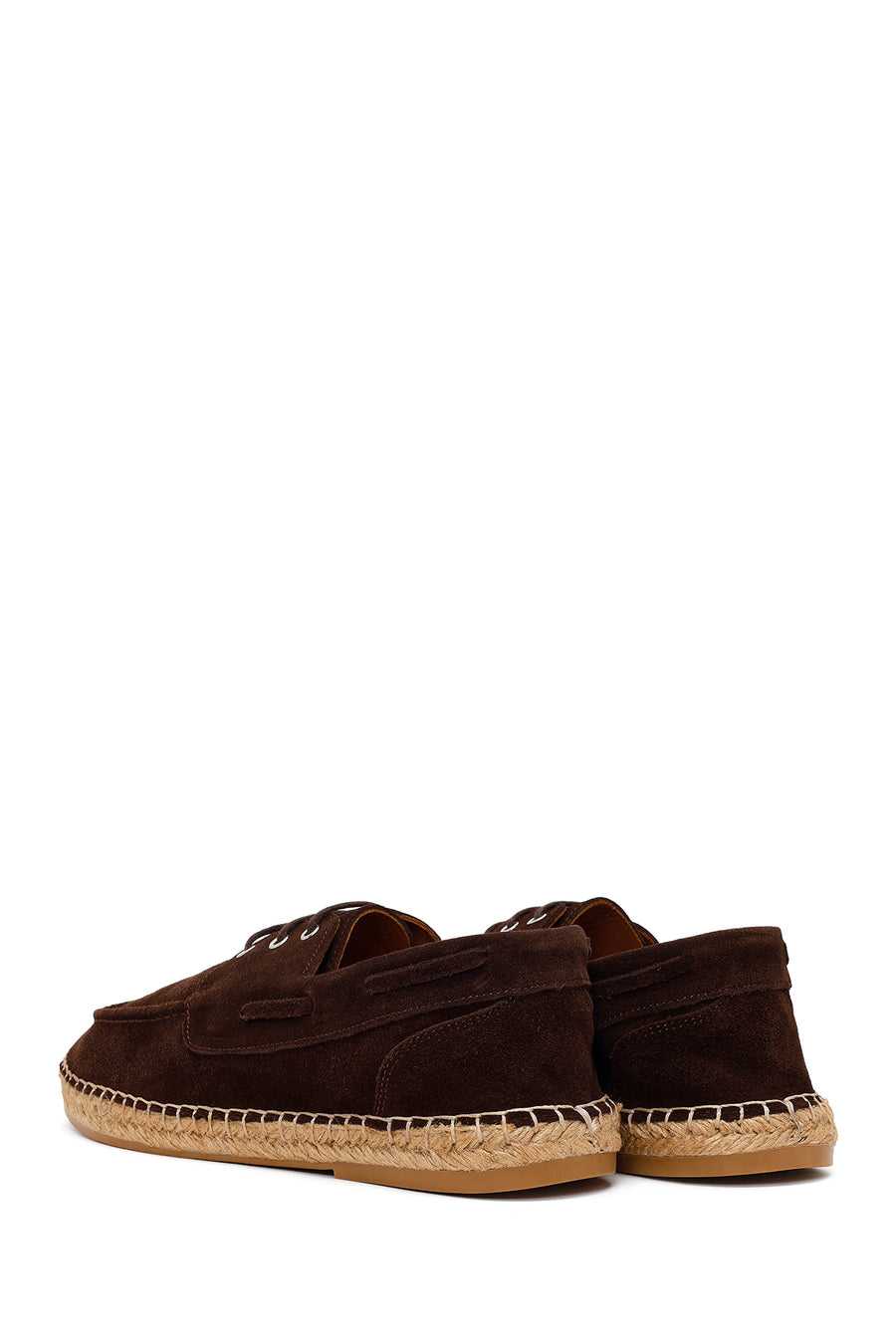 Male Brown Lace-Up Suede Espadrilles