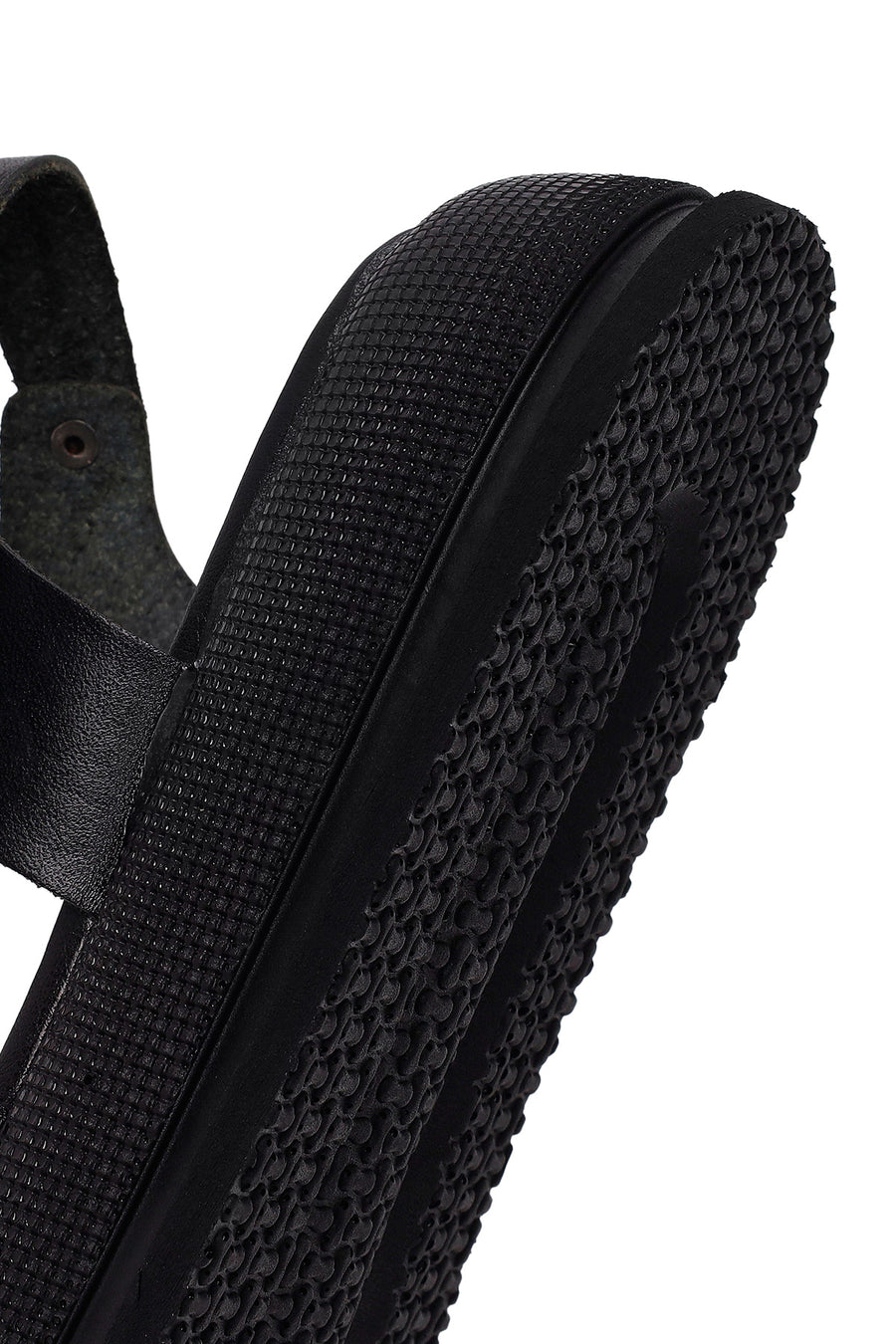 Woman Black Buckled Thick-Soled Leather Sandal