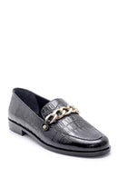Women's Leather Crocodile Patterned Loafer | Derimod