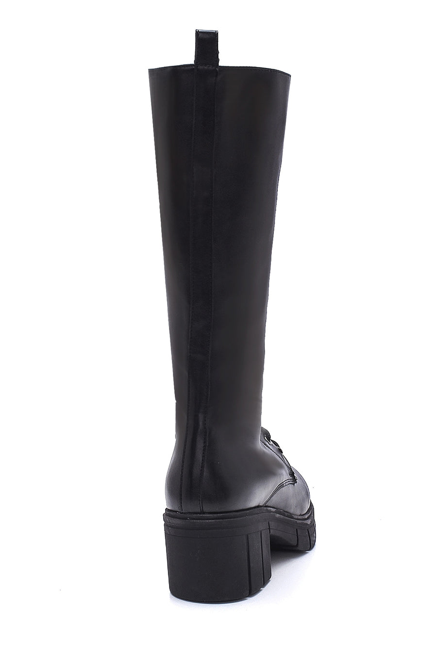 Women's Black Zippered Lace Up Boots