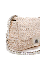 Women's Cream Long Strap Straw Crossbody Bag | Derimod
