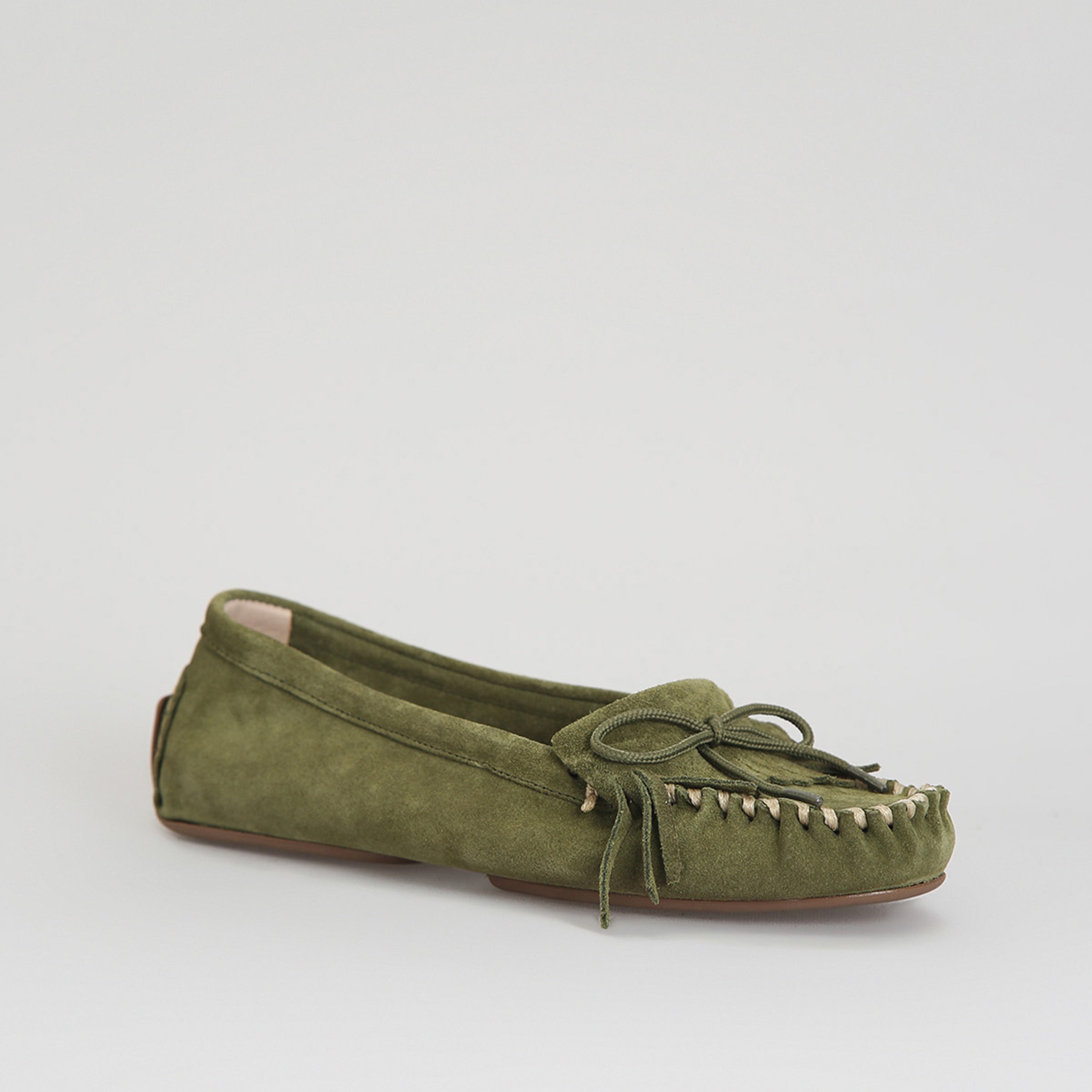 Süet Yeşil Kadın Deri Loafer 18SFD280710 | Derimod