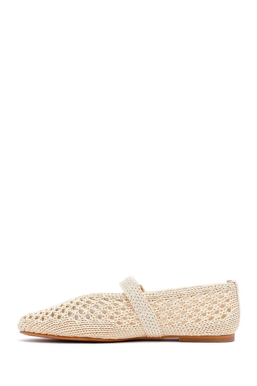Women's Beige Straw Ballerinas