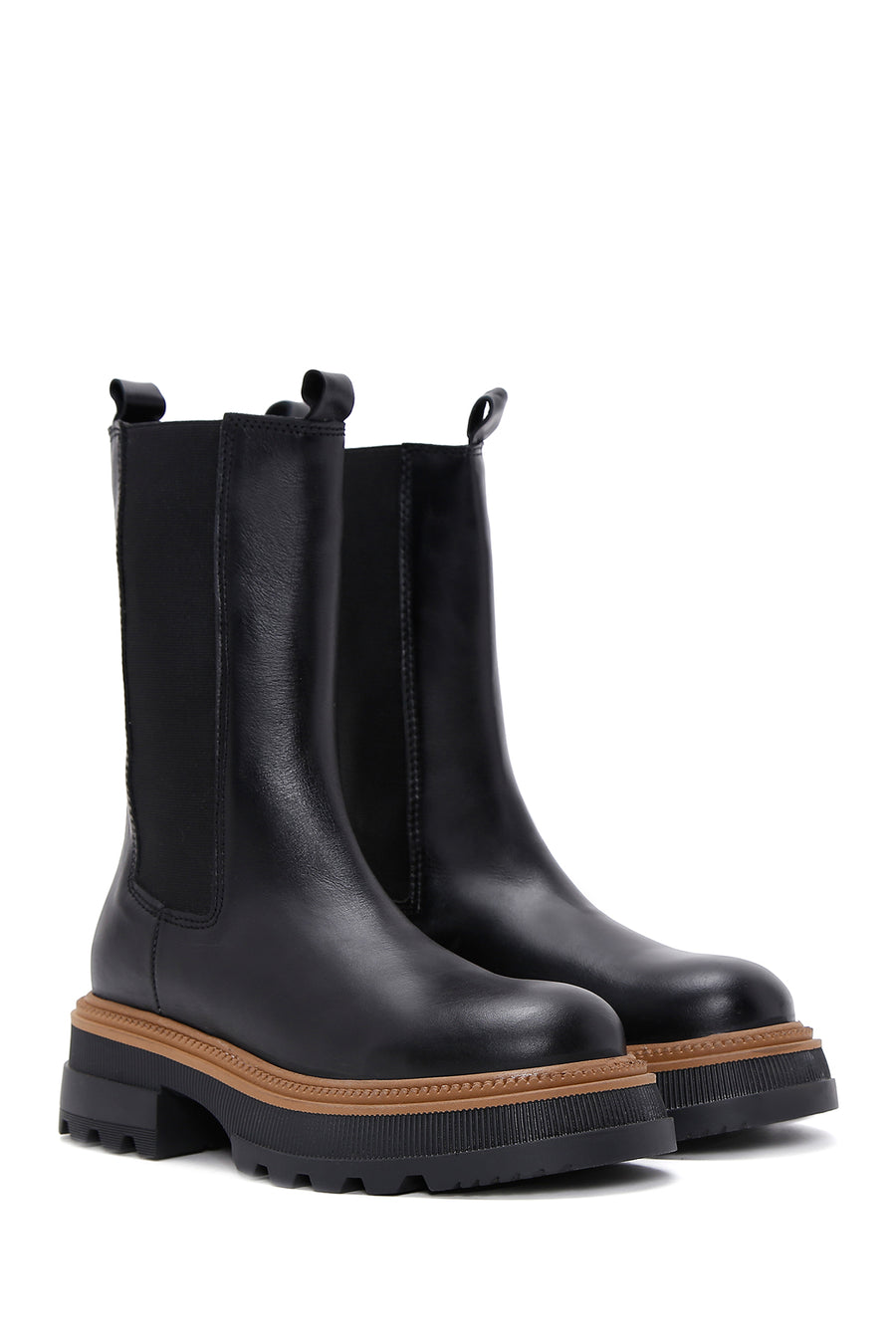 Women's Black Thick Soled Chelsea Boots