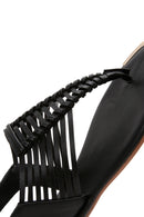 Women's Black Back Strap Flip Flop Sandals | Derimod